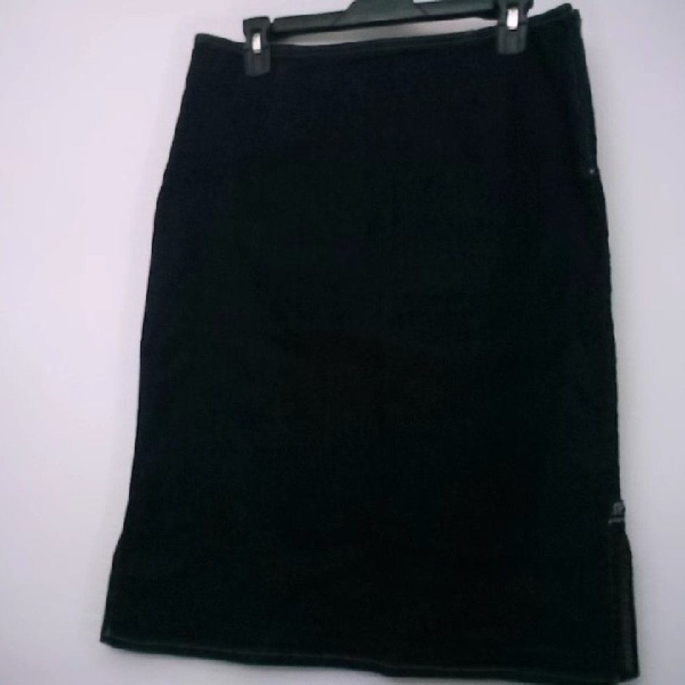 Women's side zip Denim Midi knee length skirt from Vitamina Jeans